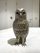 Rare Large Vintage Corbell Silver Plated Owl Sugar Shaker sifter 1950s