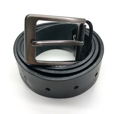 Unbranded Belt Casual Black Mens Sz 32 Silver Buckle 1 1/2''