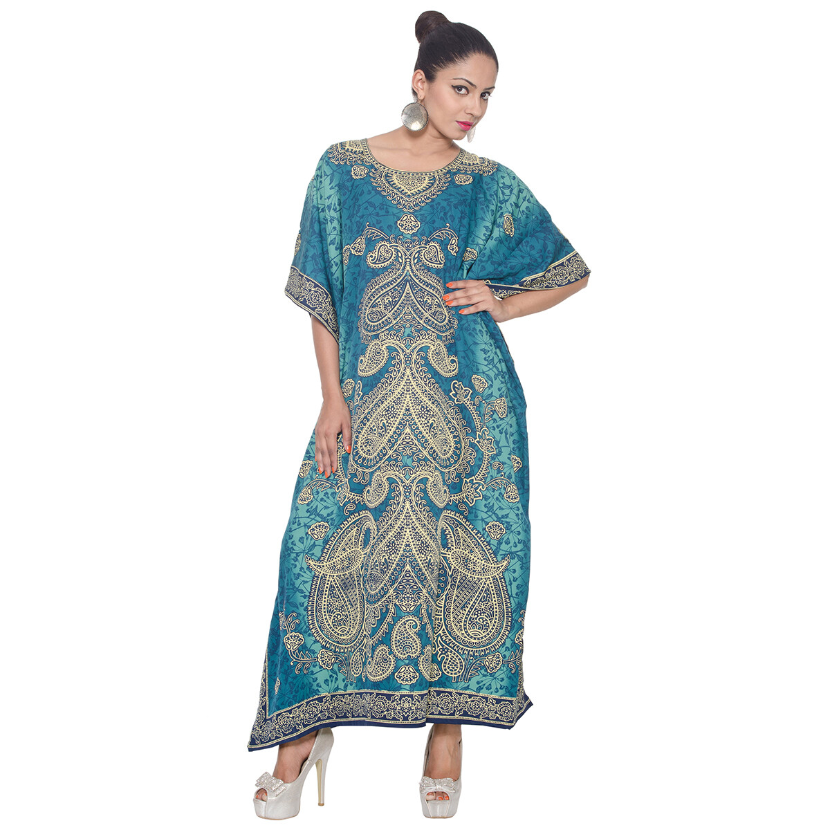 Women Maxi Plus Size Kaftan Paisley Dress Cover-Up Caftan Boho Party Wear  Caftan | eBay