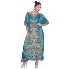 Women Maxi Plus Size Kaftan Paisley Dress Cover-Up Caftan Boho Party Wear Caftan
