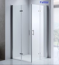 Duschkabine Breite 70 75 80 90 100 110 120 Eckeinstieg Falttür, Höhe 185 cm