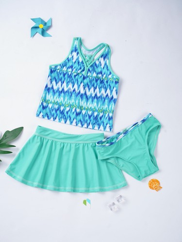 Niñas Tankini Traje de Baño Playa Estampado Boho Espalda Corredora Top Natación Faldas Conjuntos Calzoncillos - Imagen 37 de 162