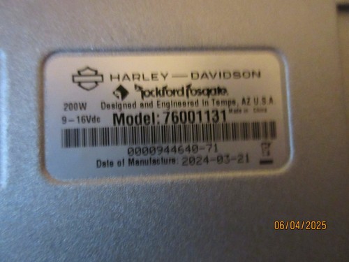 OEM Harley Davidson Street Road Glide Rockford Fosgate 4/200W Amplifier 2024-25 - 第 3/6 張圖片