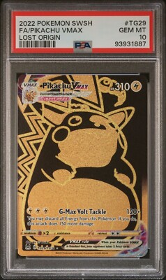 Pokemon 2022 Pikachu VMAX #TG29 Full Art Lost Origin GEM MINT PSA