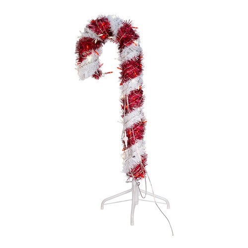 3' oder 4' oder 5' PRELIT ROT & WEISS LED TINSEL ZUCKERSTANGE Weihnachten Adler NEU MinT - Bild 3 von 11