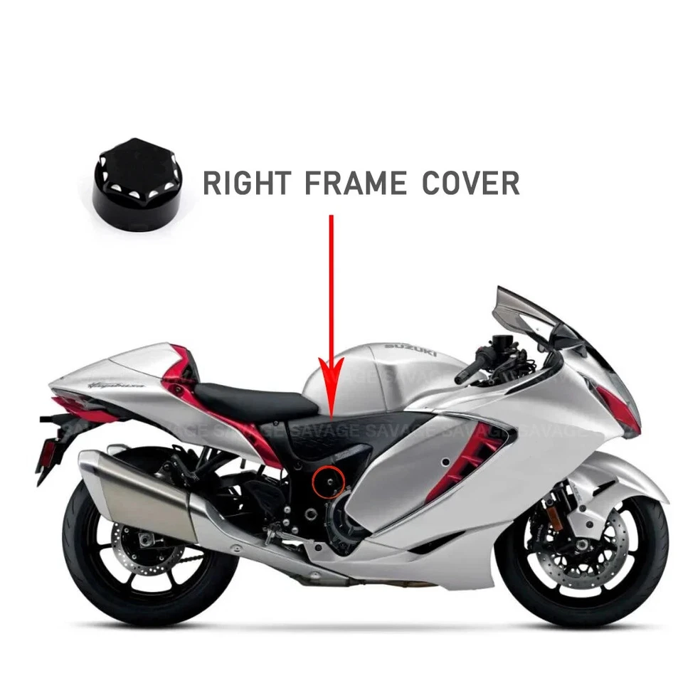 Capas de quadro de montagem corte bola 3D hexagonal GSX 1300R para SUZUKI HAYABUSA 1999-2020 - Imagem 3 de 4