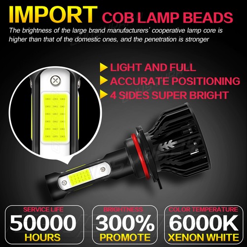 For Chevrolet S10 1998-2003 - LED Headlight Hi/Lo BEAM + Fog Light Bulbs Qty 6 - Picture 9 of 19