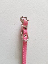 Collar - Dog Cat Small Pink Genuine Leather Plain Buckle 23-26cm