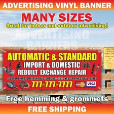 AUTO REPAIR SERVICE Advertising Banner Vinyl Mesh Sign car garage diagnostics