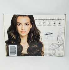 6 in1 Ceramic Hair Curler Interchangeable Iron LED Curling Wand Roller Set Glove