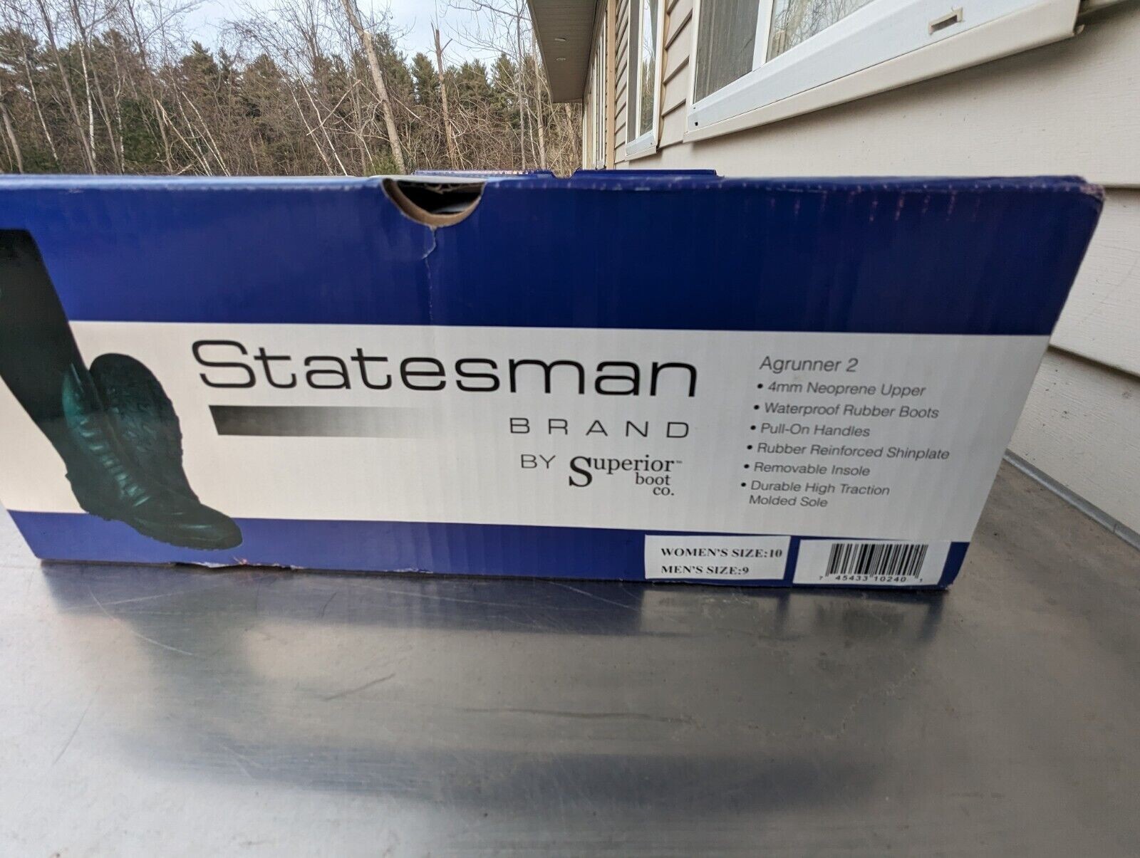 Statesman Agrunner Rubber Waterproof Farm Boots Mens Size 9 Womens Size 10