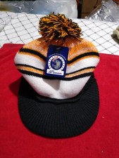 Dog Youth Beanie with Rim Black , orange,with bun new