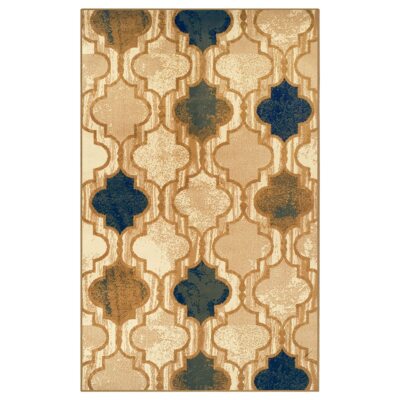 1.5m X 2.4m Creme Vierpass Power Webstuhl Distressed Fleck Beständig Area Läufer