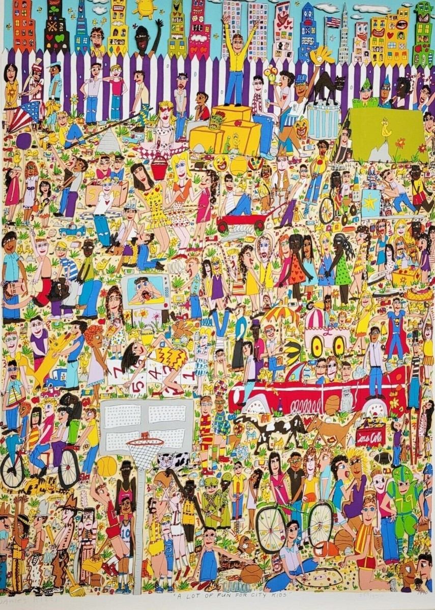 James Rizzi 3D A Lot Of Fun For City Kids Pop Art Framed