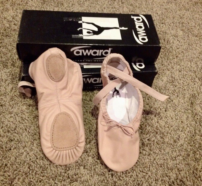 SAOLA Scarpe pantofole da ballo ballerino suola spaccata in pelle rosa taglia 9 5 per adulti nuove con scatola!