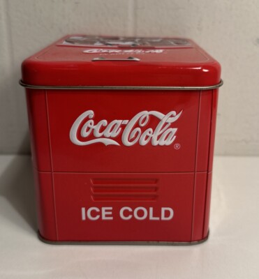 Cola Coca 2000 Tin Collectible Coke Box 6 Pack Bottles Design Y2K