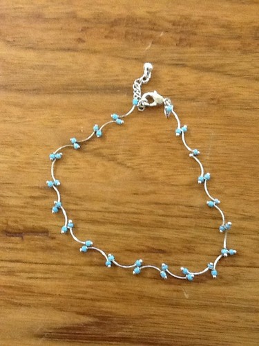 AVON SLIP LINK ARMBAND X 2 ORANGE BLAU PERLEN VERSILBERT - Bild 5 von 8