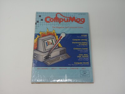 CompuMag Volume 1 - Inaugural Issue - May 1989 Sealed Vintage RARE PC Magazine 