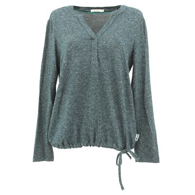 CECIL Damen langarm Pullover Pulli Shirt Strick V-Neck petrol mel blau 30950