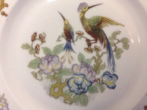 20's Epiag Czechoslovakia China # 29 Dinner Plate - Flowers, Birds - Picture 7 of 12