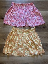 Abound Medium Short Mini Tropical Floral Skirt 2 Pack Orange And Pink