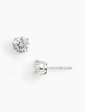 Park Lane CLEAR STUD  EARRINGS  -  Sparkling CLEAR CZ w/ Stabilizer Backs - NICE