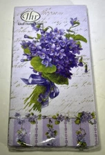 Ideal Home Range 1 Pack 16 Count  Paper Guest Towel Napkins Vtg Violets Purple