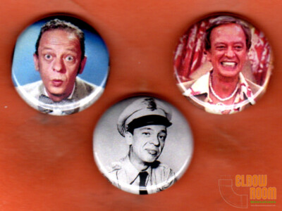 Set of three 1'' Don Knotts pins buttons Barney Fife Mr. Furley Mr. Chicken 