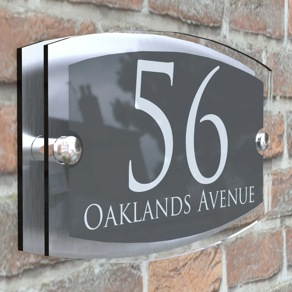 Anthracite House Sign Plaques Door Numbers Personalised Address Acrylic - Image 3 of 4