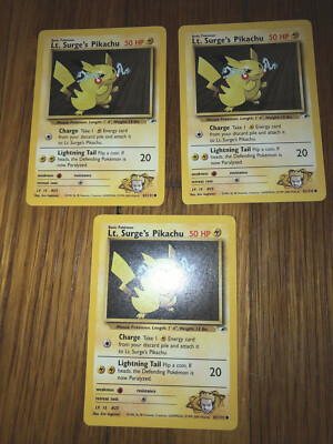 Lt Surge’ S Pikachu Pokémon Card