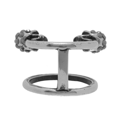 ALEXANDER McQUEEN ANELLO DONNA DOUBLE SKULL LOGO THIN RING 553656J160Y1177 - Picture 2 of 4