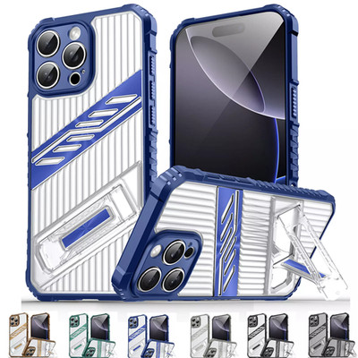 Für iPhone 16E 16 15 14 13 12 11 Pro Max robuste stoßfeste Ständer Hülle Cover