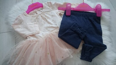 SCHÖNES SOMMER HERBST GAP 2x KONVOLUT BABY MÄDCHEN TUTU TOP LEGGINGS OUTFITS 0-3 Monate