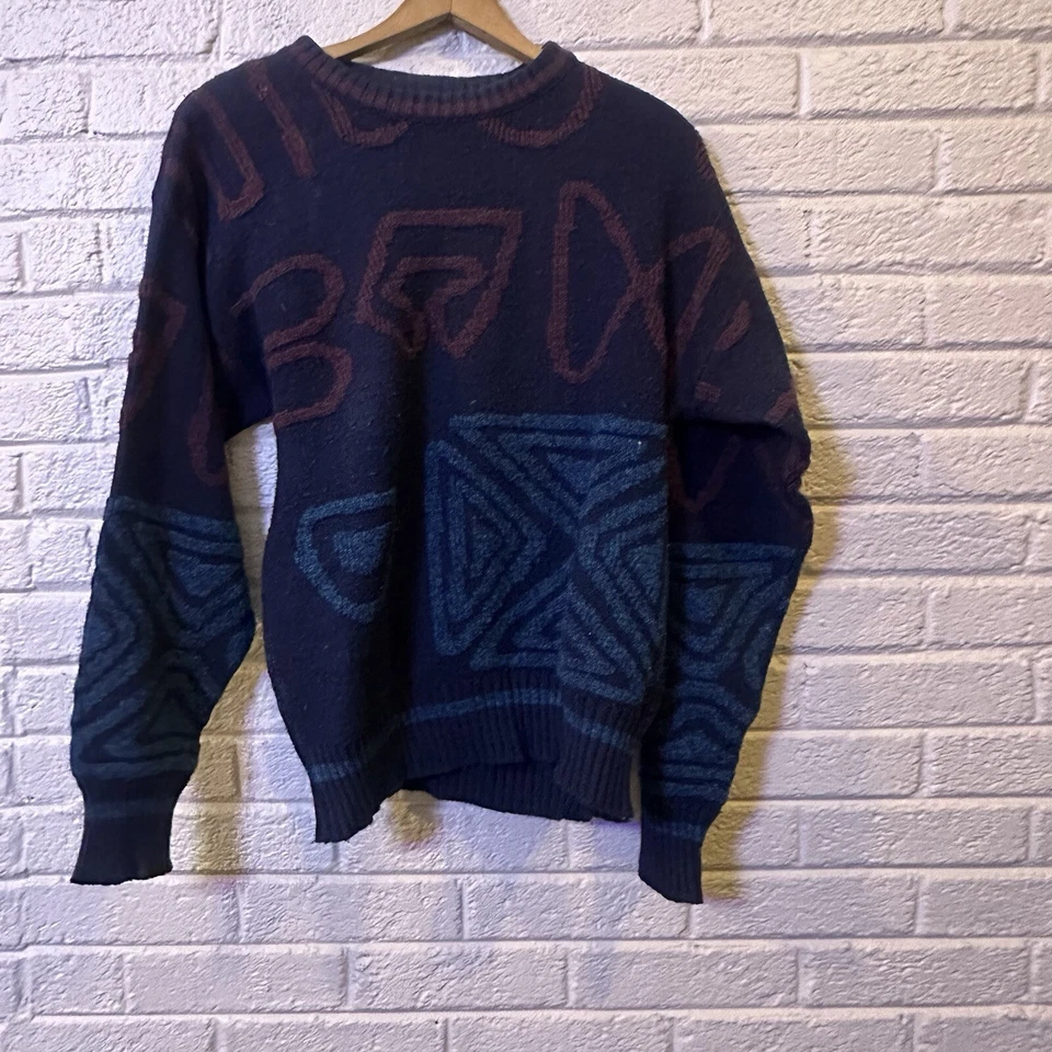 Marconi 3D Textured Knit Sweater Mens L Multicolor Acrylic Wool Made in Italy - Image 2 of 3