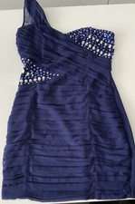 stunning short navy 1 Strap prom evening dress by cotton club size 12