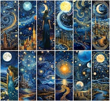 12 PCS Celestial Bookmark, Bookmarks for Lovers, Bulk Bookmarks for Men, Unique