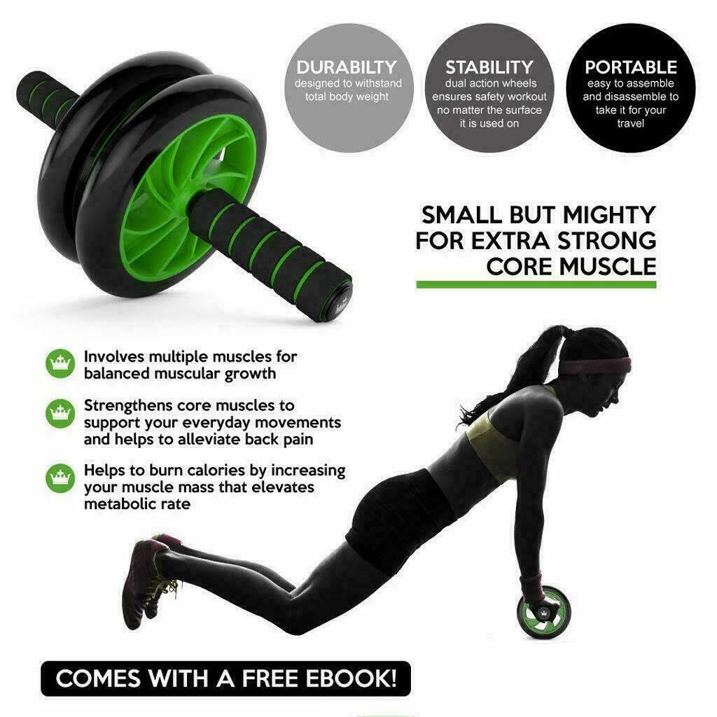 Ab Roller Dual-Wheel Core Trainer Non-Slip Abdominal Fitness