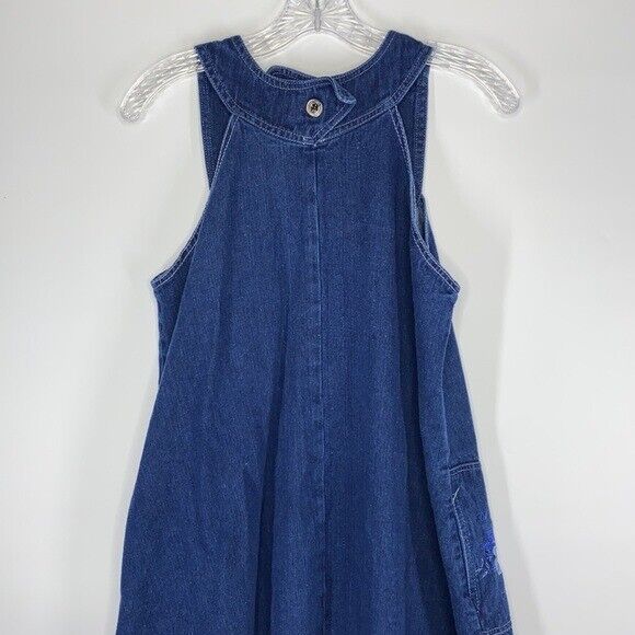Vintage Joni Blair Denim Floral Jumper Dress Size… - image 4