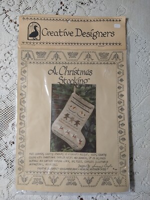 Creative Designers Cross Stitch Sampler ''A Christmas Stocking'' Kit Linen DMC
