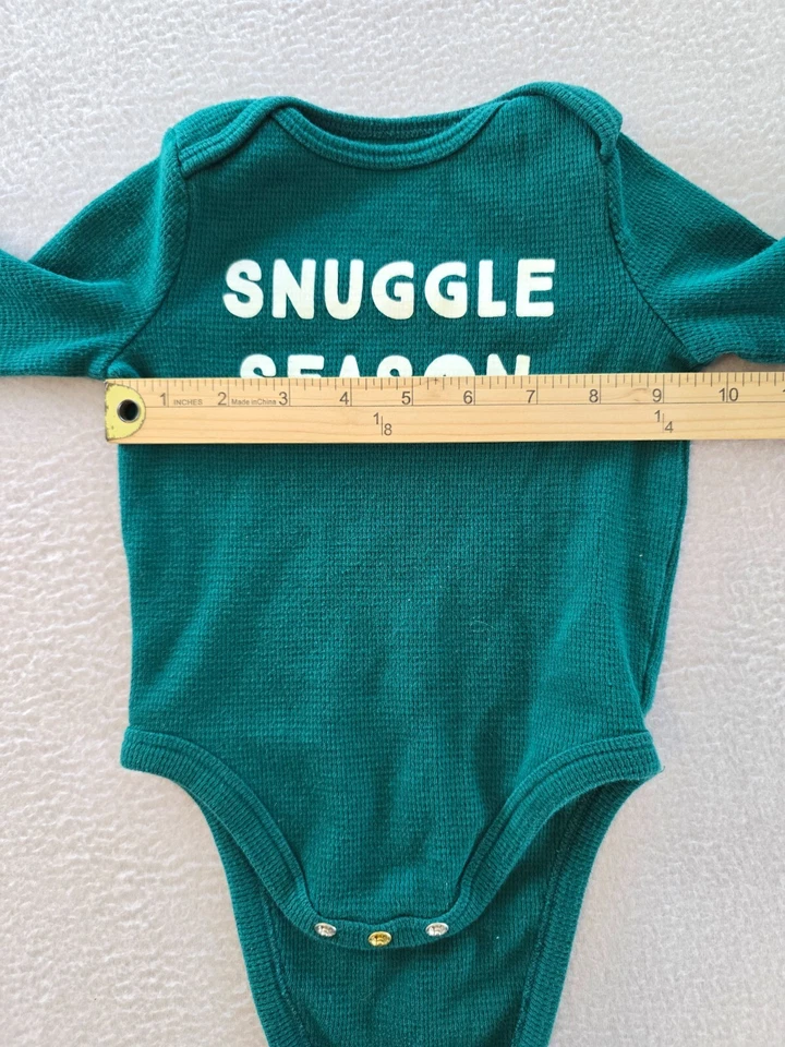 Mono Jumping Beans Unisex Talla 12M Verde Oscuro Acurrucado Temporada Manga Larga A Presión Foto 2 de 4