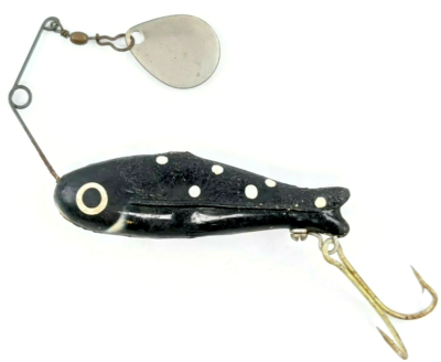 corpus christi fishing lures Vintage Doug English Bingo Lure Black w/ White Dots RARE Corpus Christi  Texas