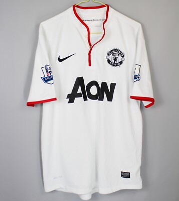 Manchester United Nike サッカーシャツ S 白 MANCHESTER UNITED 2002 2003 AWAY SHIRT JERSEY LONG SLEEVE