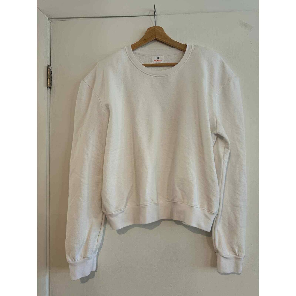 Sundry Evereve Shoulder Pad Crewneck Sweatshirt 100% cotton size (L)
