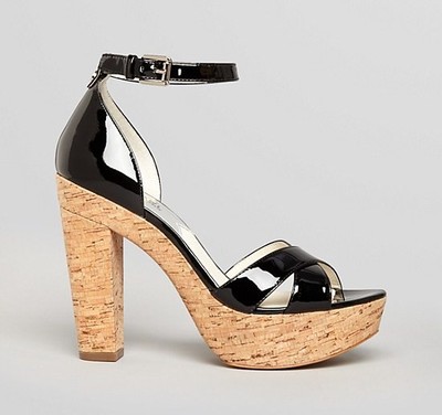 NEW MSRP $145 MICHAEL Michael Kors Camilla Platform Sandals, High Heels,  BLACK