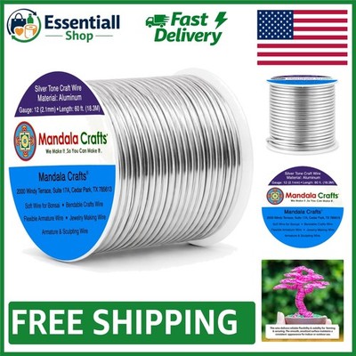 Colored 12 Gauge Aluminum Wire - 60 FT Bendable Crafting Wire for DIY Projects