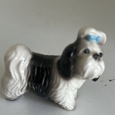 Vintage miniature Hagan Renaket Shih Tzu ceramic dog figurine 1.5x1.5"
