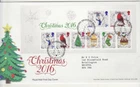 GB Stamps First Day Cover Xmas MS, Christmas, stocking, robin, pudding SHS 2016
