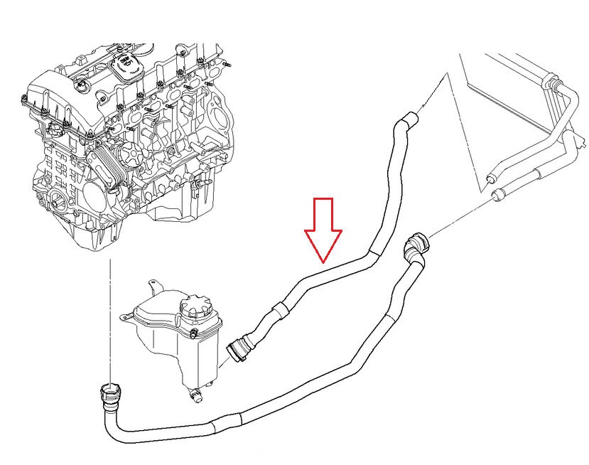 Durite de retour d'eau de chauffage pour BMW Série 1 E81 E82 E87 E88 - 2