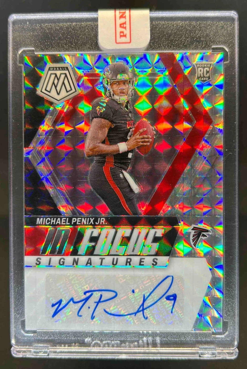 Michael Penix Panini Mosaic in Focus Signatures #IFMPJ Green/Black Fusion Choice