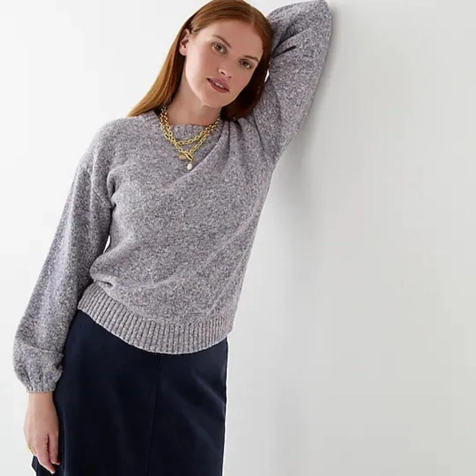 J. Crew - Suéter Manga Abullonada Marfil Cuello Redondo - Talla Pequeña Foto 4 de 4